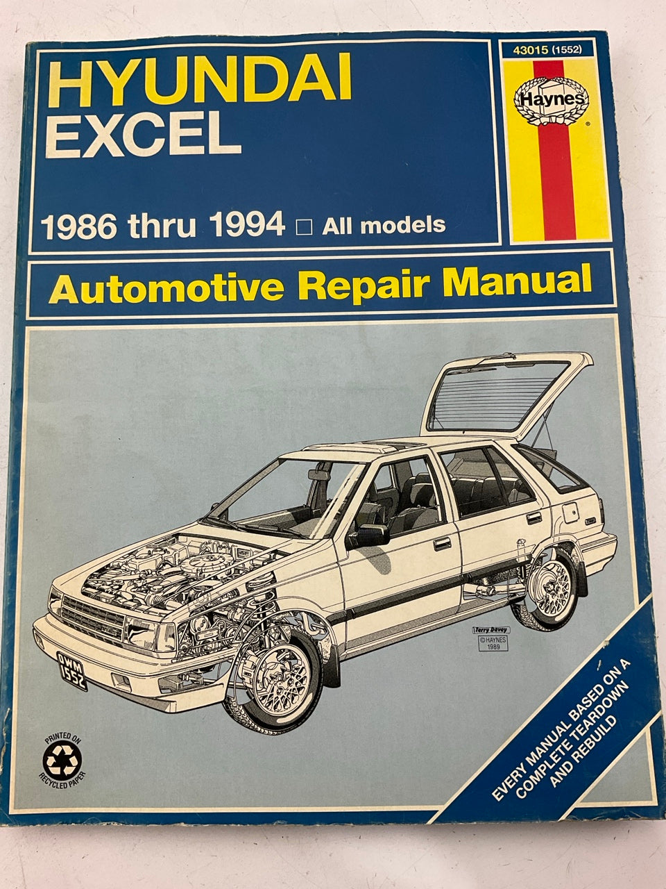 OPEN - Haynes 43015 Repair Manual For 1986-1994 Hyundai Excel