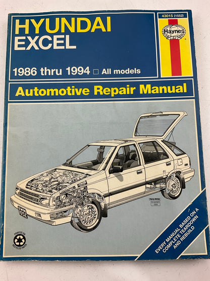 OPEN - Haynes 43015 Repair Manual For 1986-1994 Hyundai Excel