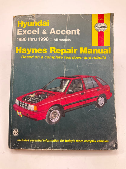 Haynes 43015 Repair Manual For 1986-1998 Hyundai Excel - DAMAGED COVER