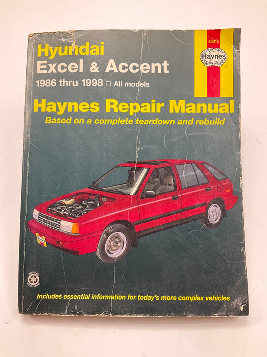 Haynes 43015 Repair Manual For 1986-1998 Hyundai Excel - DAMAGED COVER