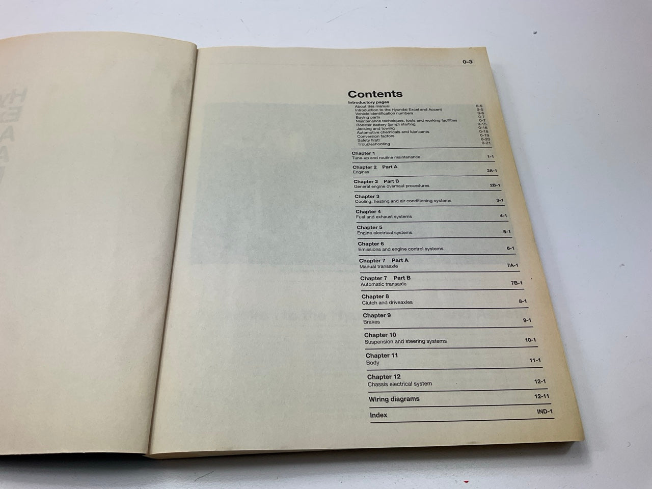 OPEN - Haynes 43015 Repair Manual For 1986-1998 Hyundai Excel & Accent