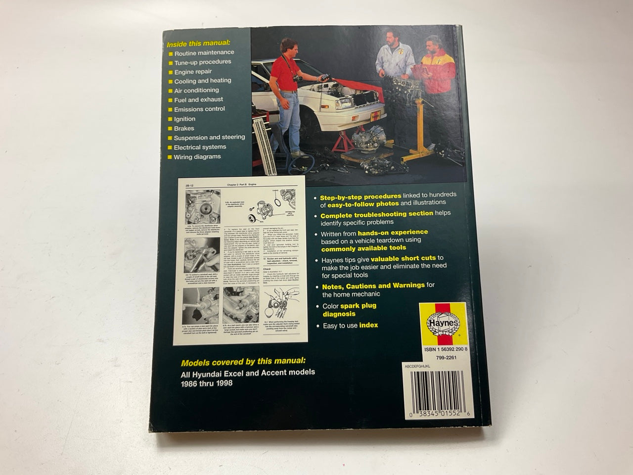 OPEN - Haynes 43015 Repair Manual For 1986-1998 Hyundai Excel & Accent