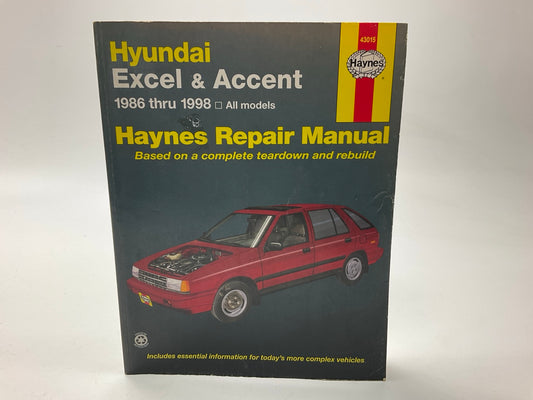 USED #2 - Haynes 43015 Repair Manual For 1986-1998 Hyundai Excel & Accent