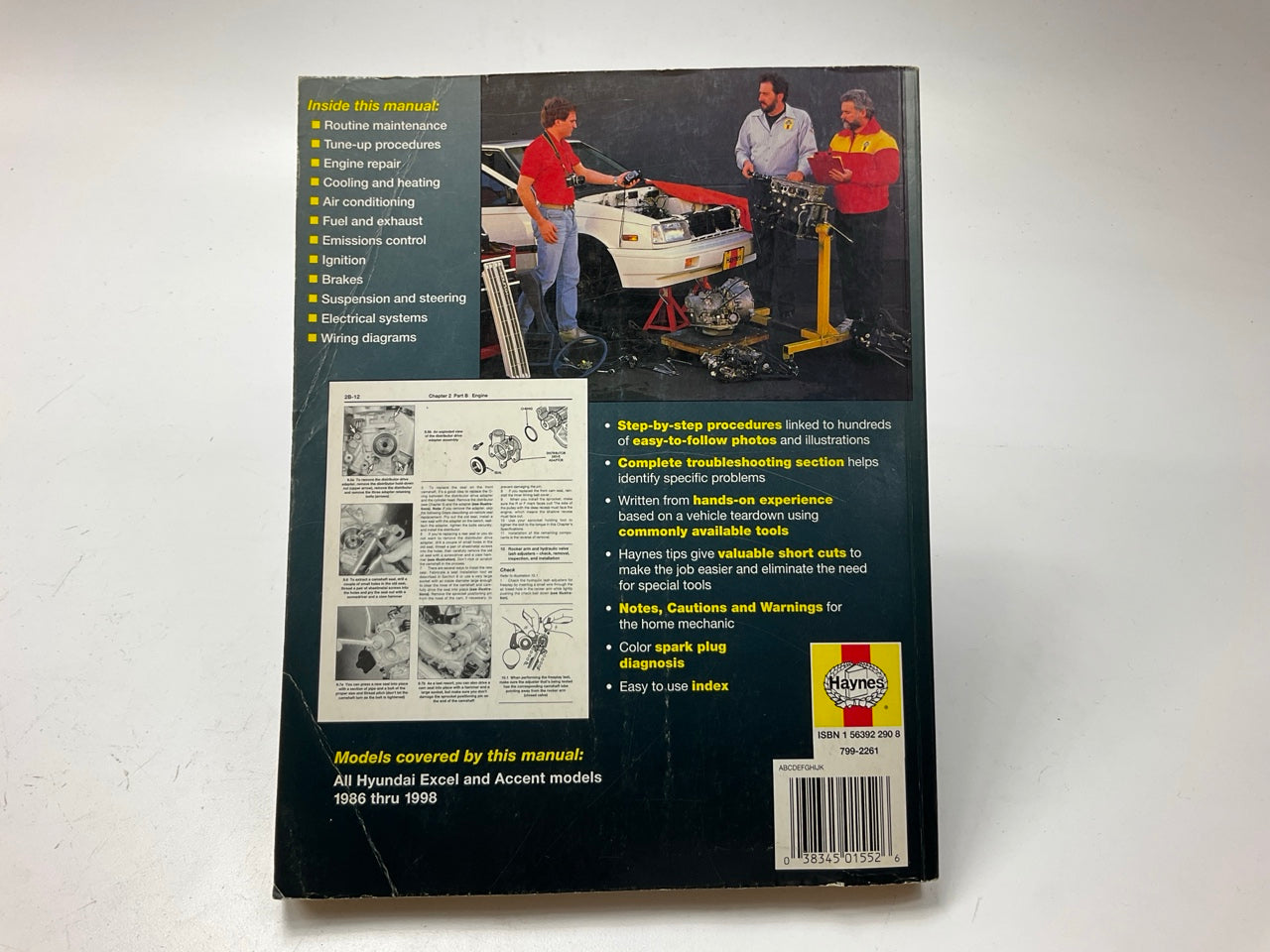USED #2 - Haynes 43015 Repair Manual For 1986-1998 Hyundai Excel & Accent