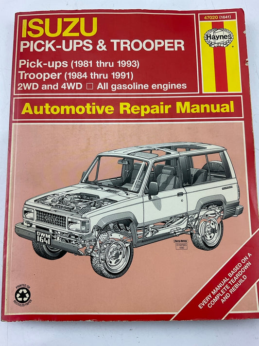 OPENED - Haynes 47020 Repair Manual For 1981-1993 Isuzu Pickup, 84-91 Trooper