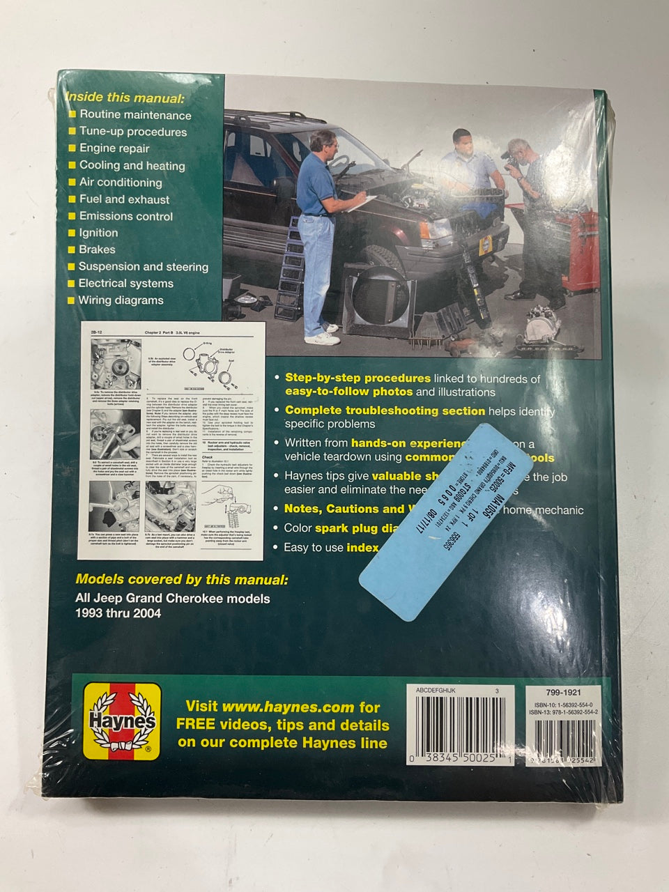 Haynes 50025 Repair Manual For 1993-2004 Jeep Grand Cherokee - SEALED