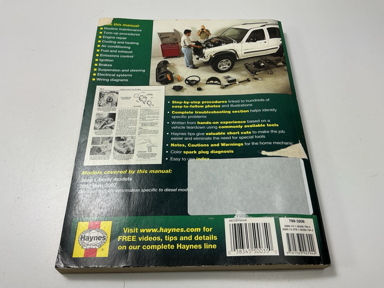 USED - Haynes 50035 Repair Manual For 2002-2007 Jeep Liberty, Gasoline Models