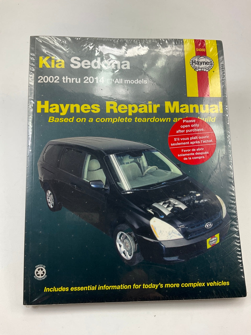 Haynes 54060 Repair Manual For 2002-2014 Kia Sedona - SEALED