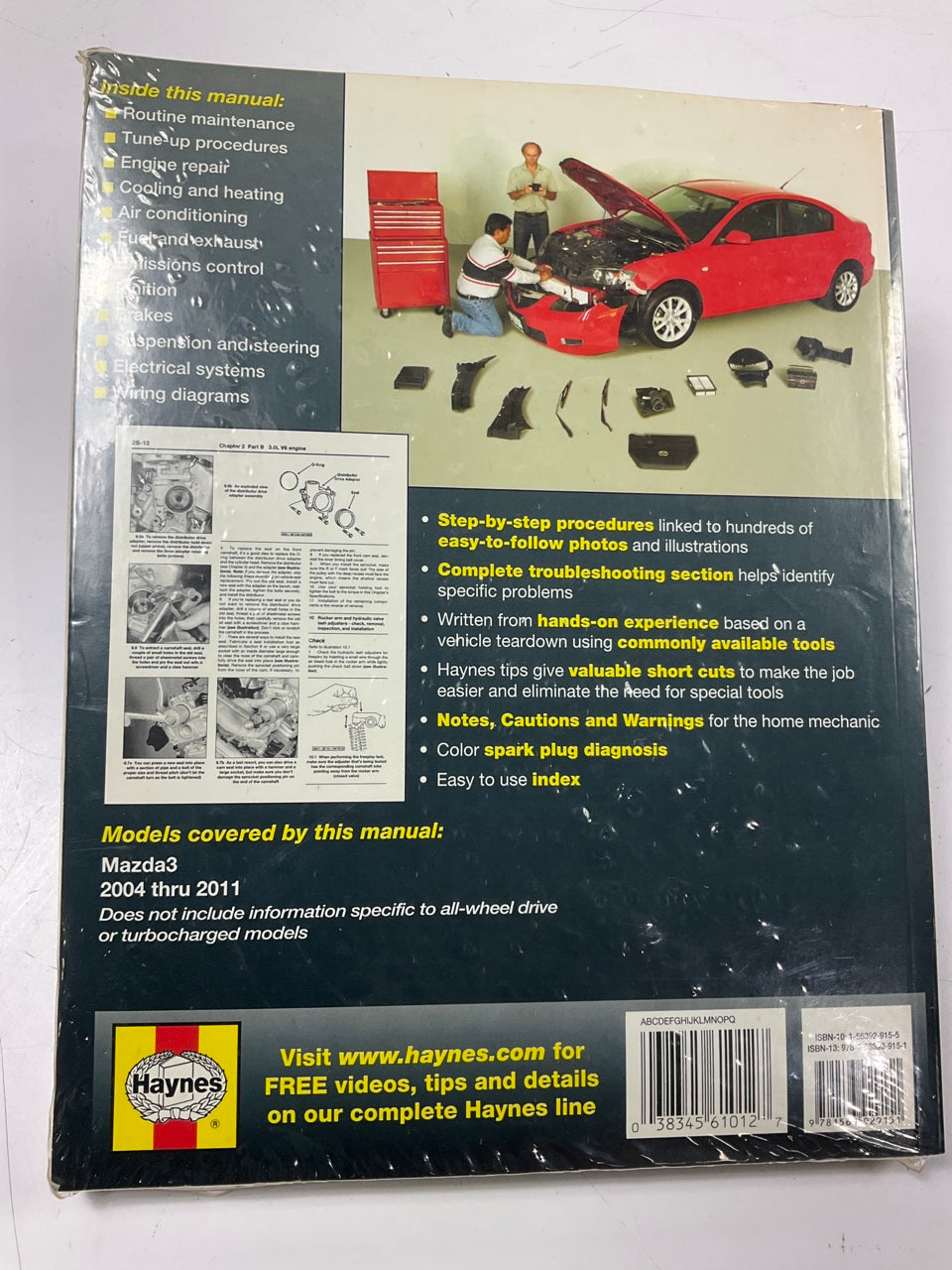 Haynes 61012 Repair Manual For 2004-2011 Mazda 3 - SEALED