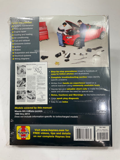 SEALED - Haynes 61016 Repair Manual For 1990-2014 Mazda MX-5 Miata