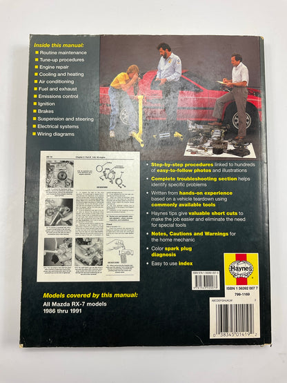 USED - Haynes 61036 Repair Manual For 1986-1991 Mazda RX-7 FC3S