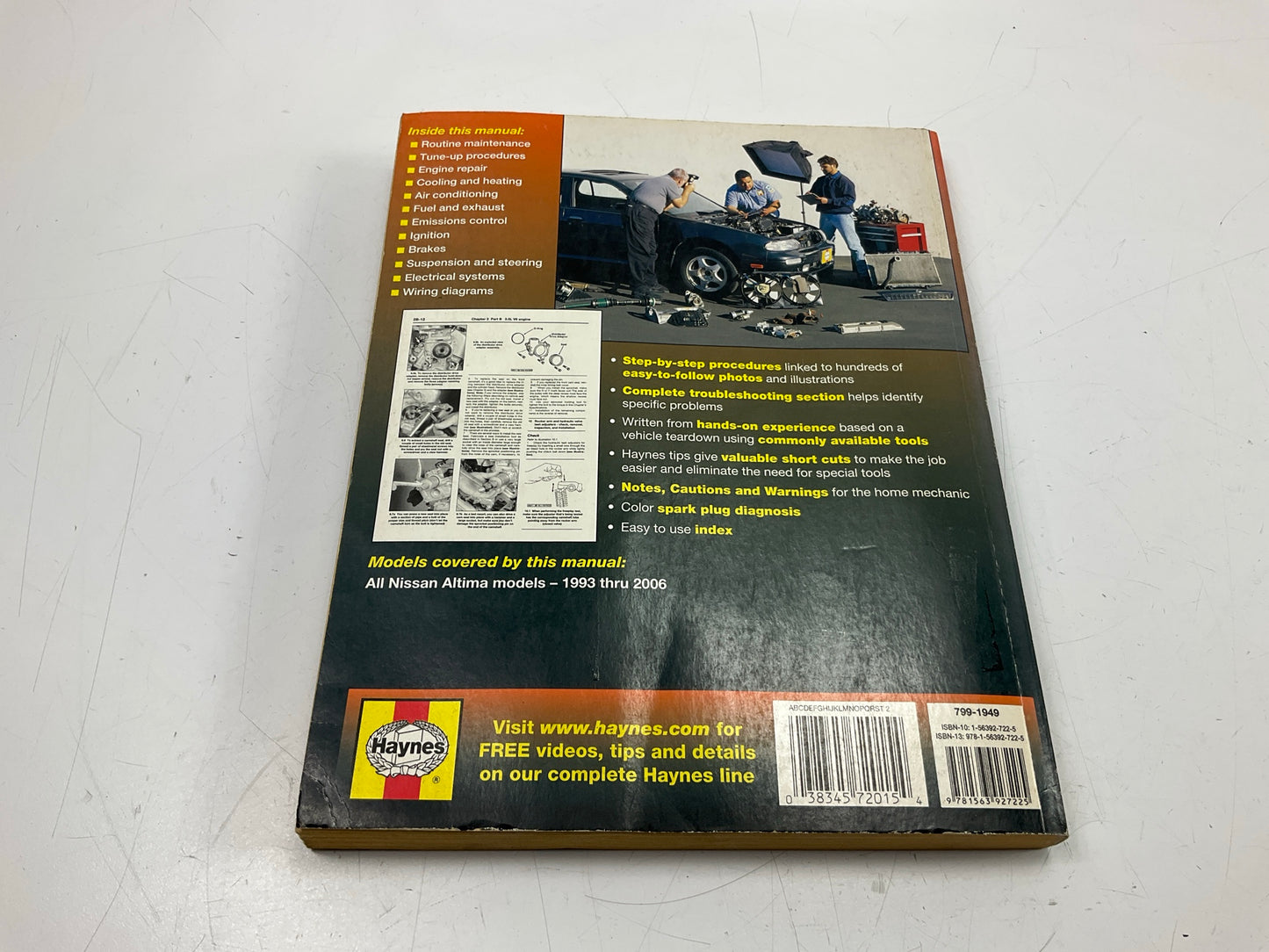 Haynes 72015 Repair Manual For 1993-2006 Nissan Altima - DAMAGED