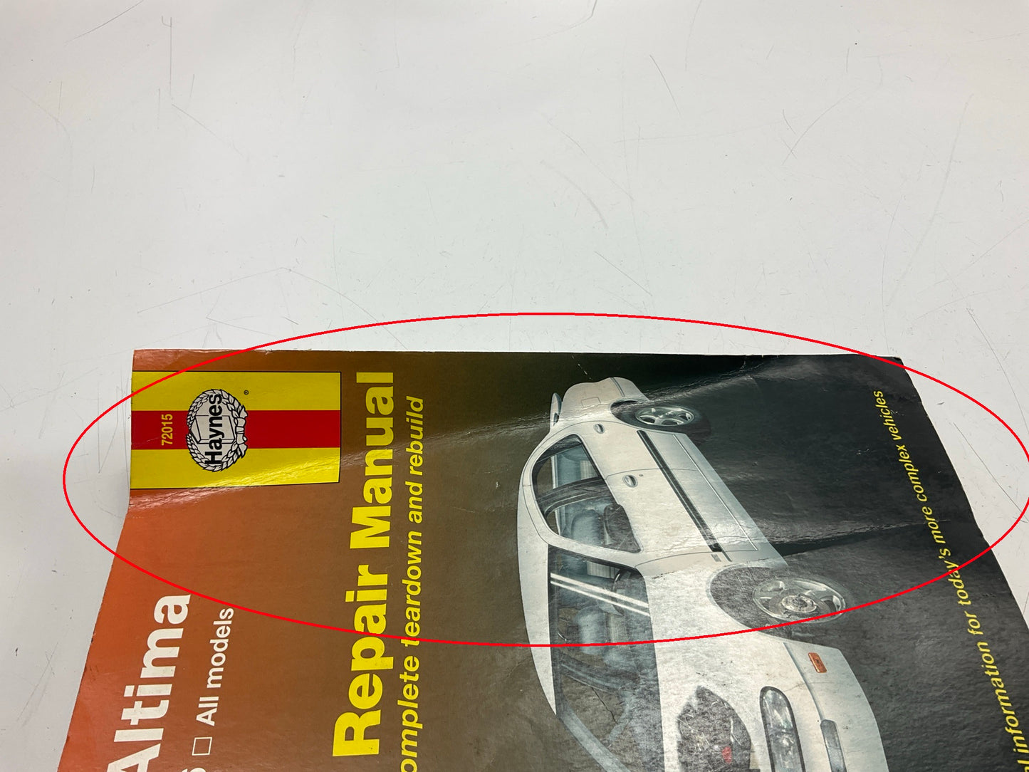 Haynes 72015 Repair Manual For 1993-2006 Nissan Altima - DAMAGED