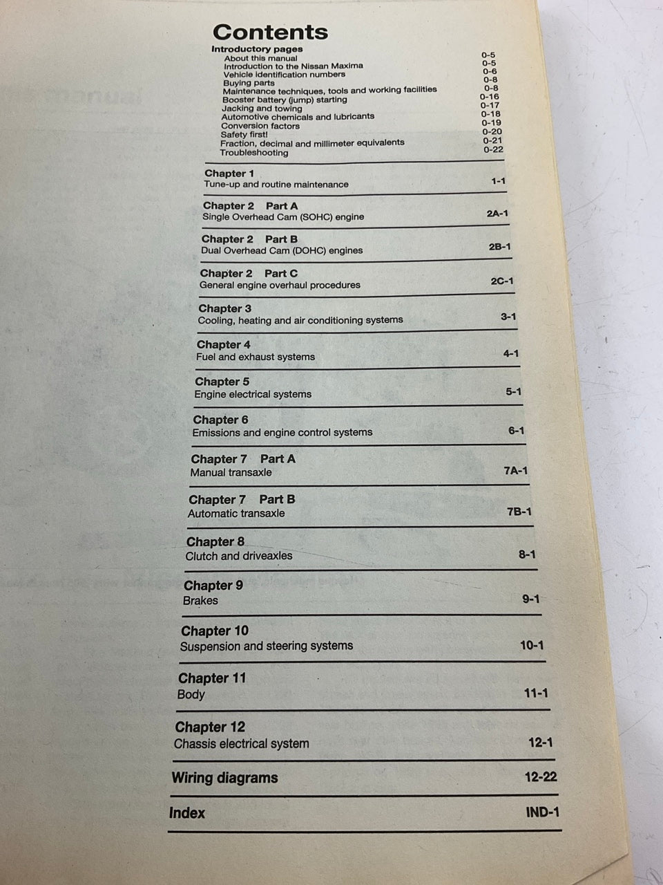 Haynes 72021 Repair Manual For 1993-2004 Nissan Maxima - OPEN