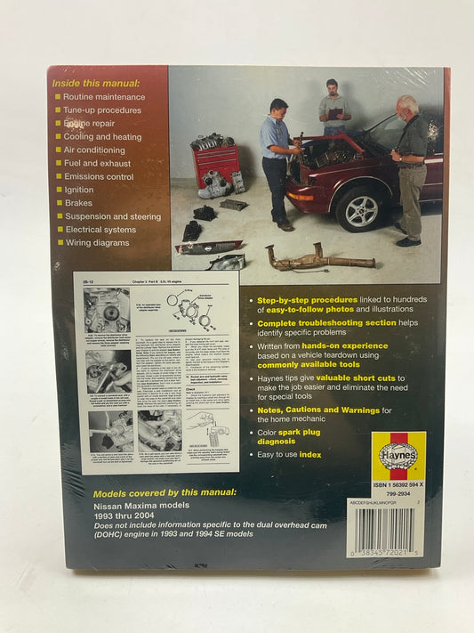 SEALED - Haynes 72021 Repair Manual For 1993-2004 Nissan Maxima