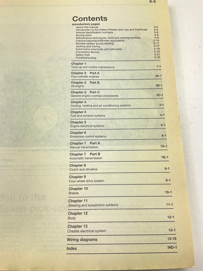 OPENED - Haynes 72030 Repair Manual For 80-97 Nissan Pickup, 1987-95 Pathfinder