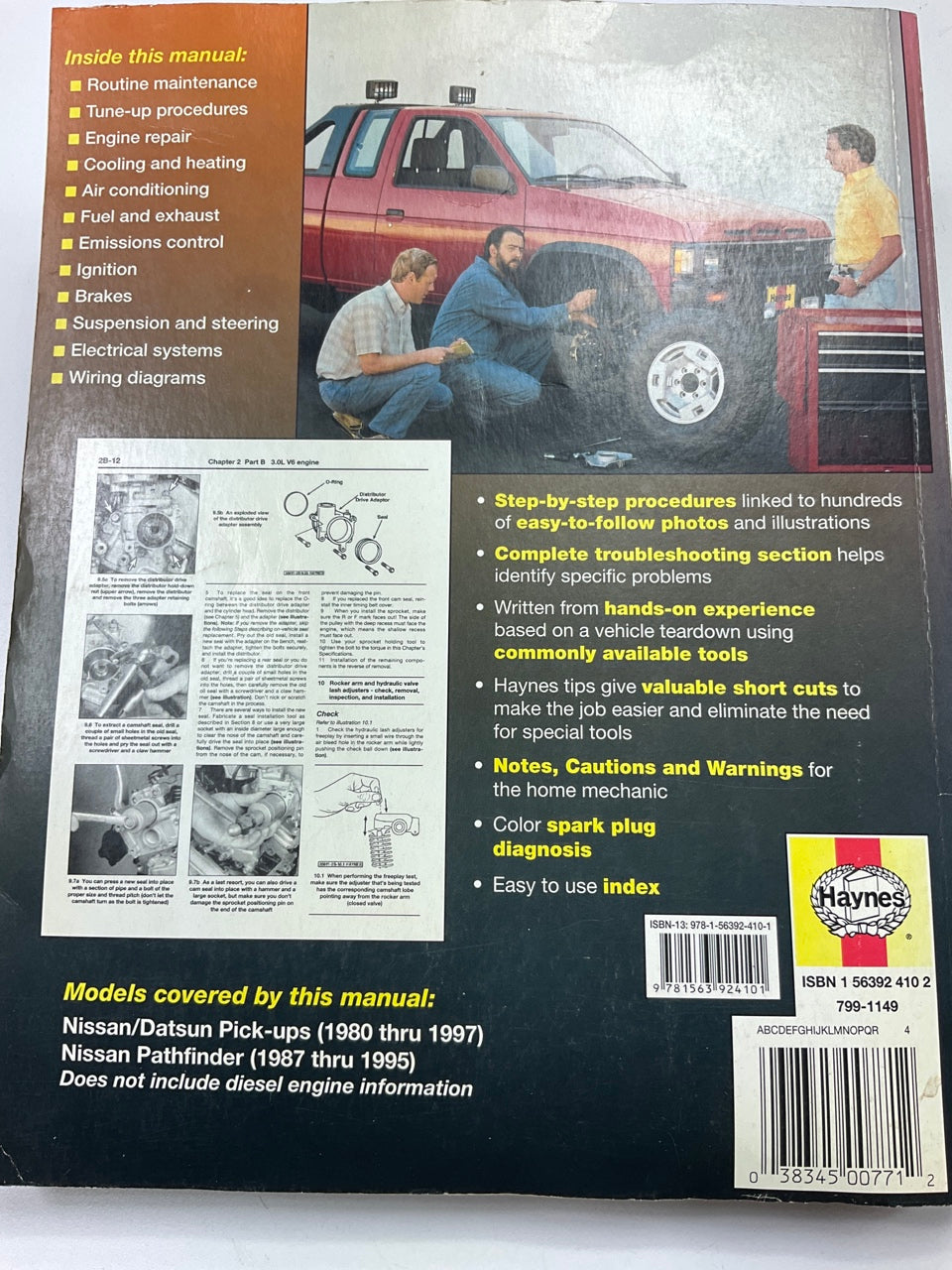 OPENED - Haynes 72030 Repair Manual For 80-97 Nissan Pickup, 1987-95 Pathfinder