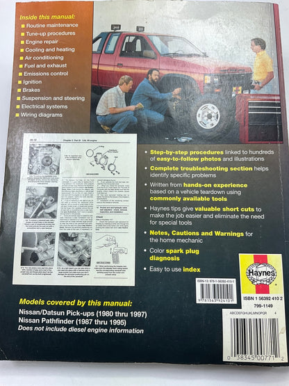 OPENED - Haynes 72030 Repair Manual For 80-97 Nissan Pickup, 1987-95 Pathfinder