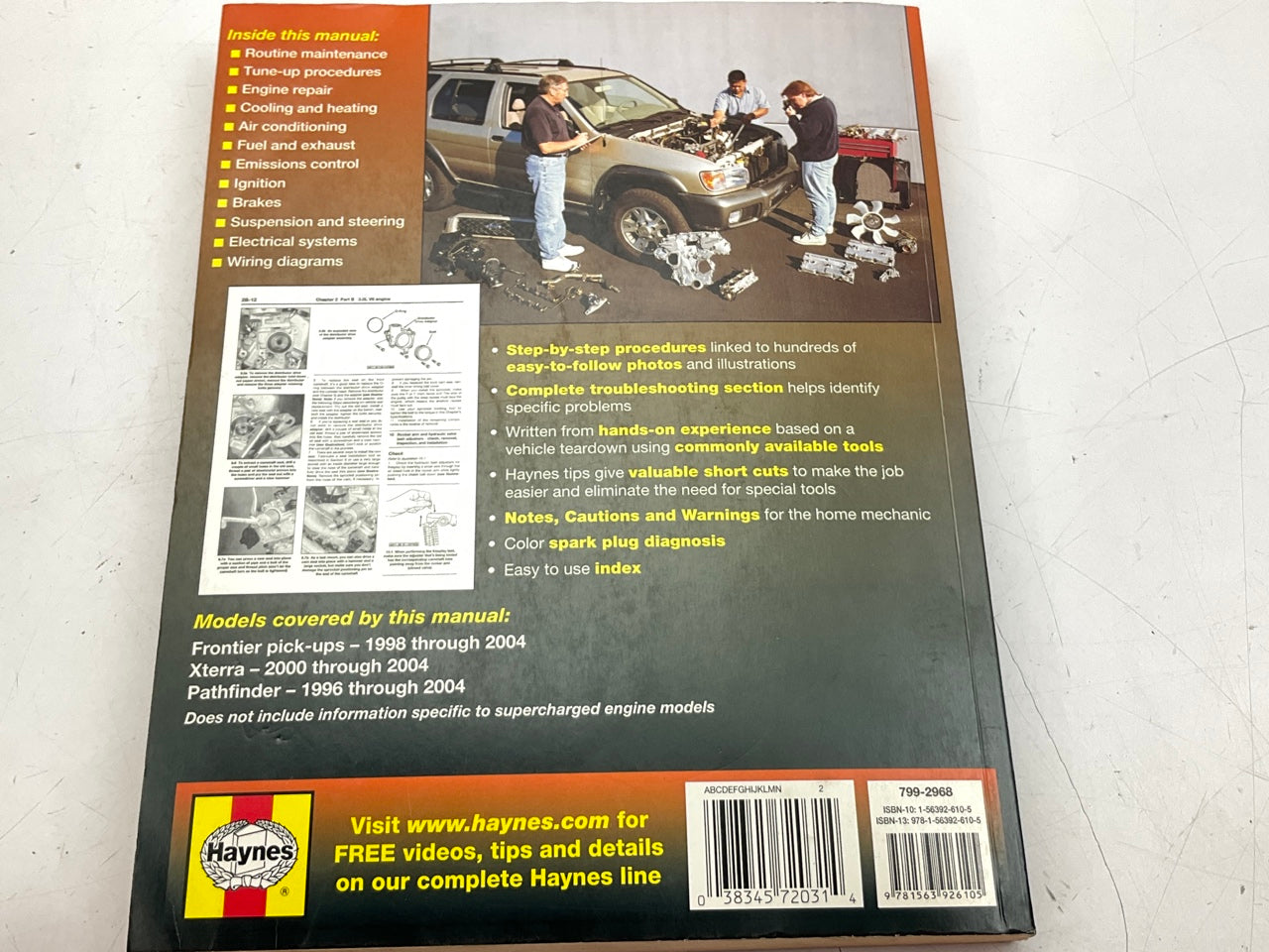 OPENED - Haynes 72031 Repair Manual For 96-04 Nissan Pathfinder, 98-04 Frontier