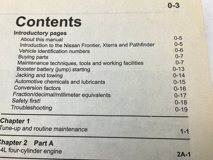 OPENED - Haynes 72031 Repair Manual For 96-04 Nissan Pathfinder, 98-04 Frontier