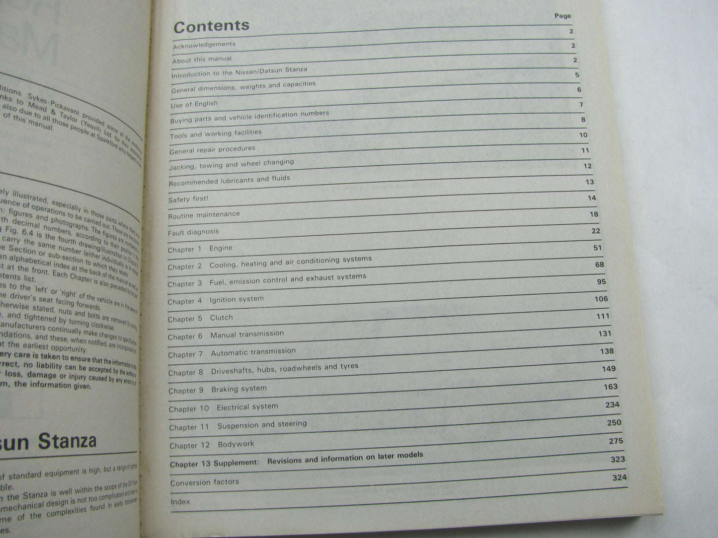 USED Repair Shop Service Manual Haynes 72060 For 1982-1990 Nissan Stanza