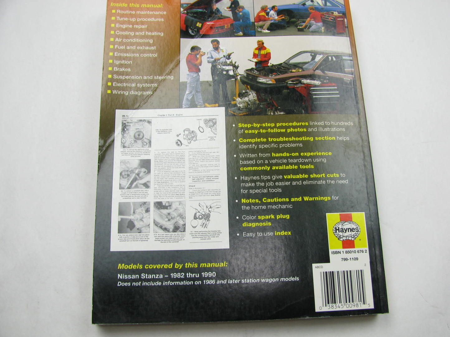USED Repair Shop Service Manual Haynes 72060 For 1982-1990 Nissan Stanza