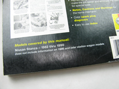 USED Repair Shop Service Manual Haynes 72060 For 1982-1990 Nissan Stanza