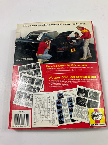 Haynes 80020 Repair Manual For 1965-1989 Porsche 911