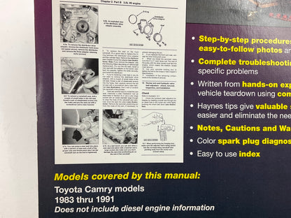 Haynes 92005 Repair Manual For 1983-1991 Toyota Camry