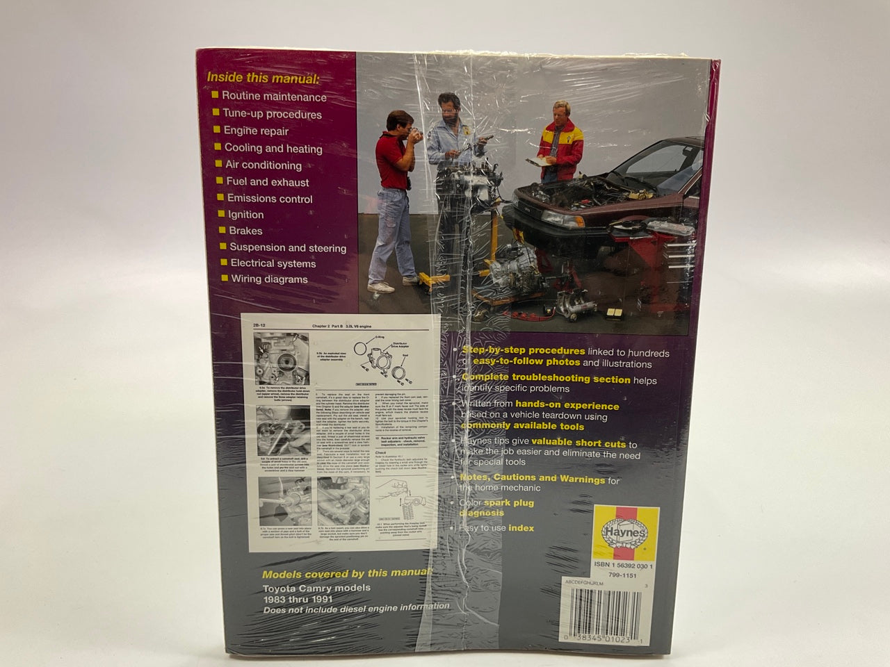Haynes 92005 Repair Manual For 1983-1991 Toyota Camry - SEALED