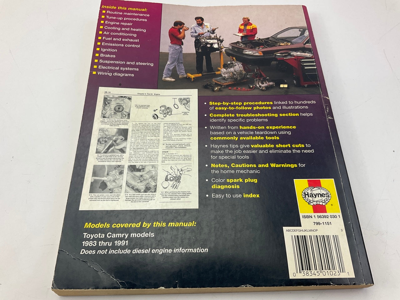 USED - Haynes 92005 Repair Manual For 1983-1991 Toyota Camry