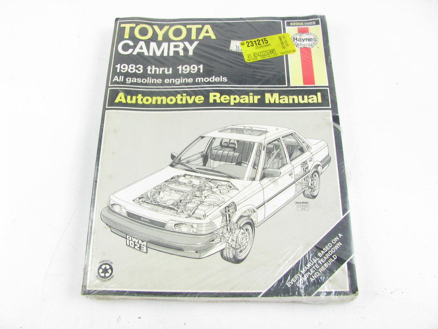 Haynes 92005 Repair Manual For 1983-1991 Toyota Camry - SEALED