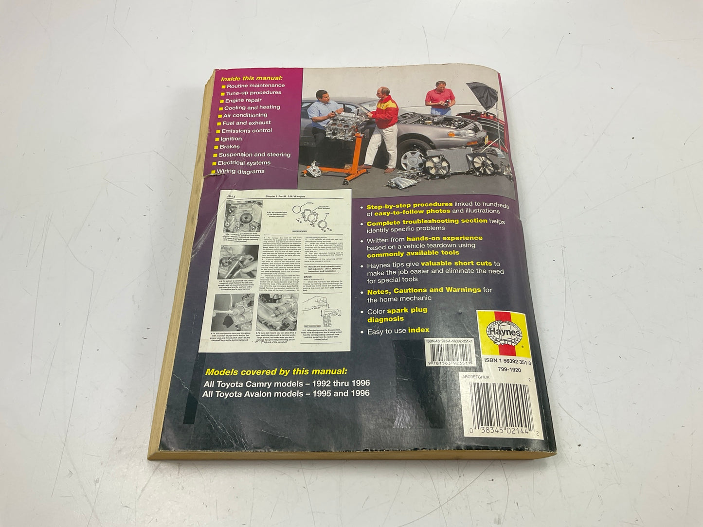 DAMAGED - Haynes 92006 Repair Manual For 1992-1996 Toyota Camry