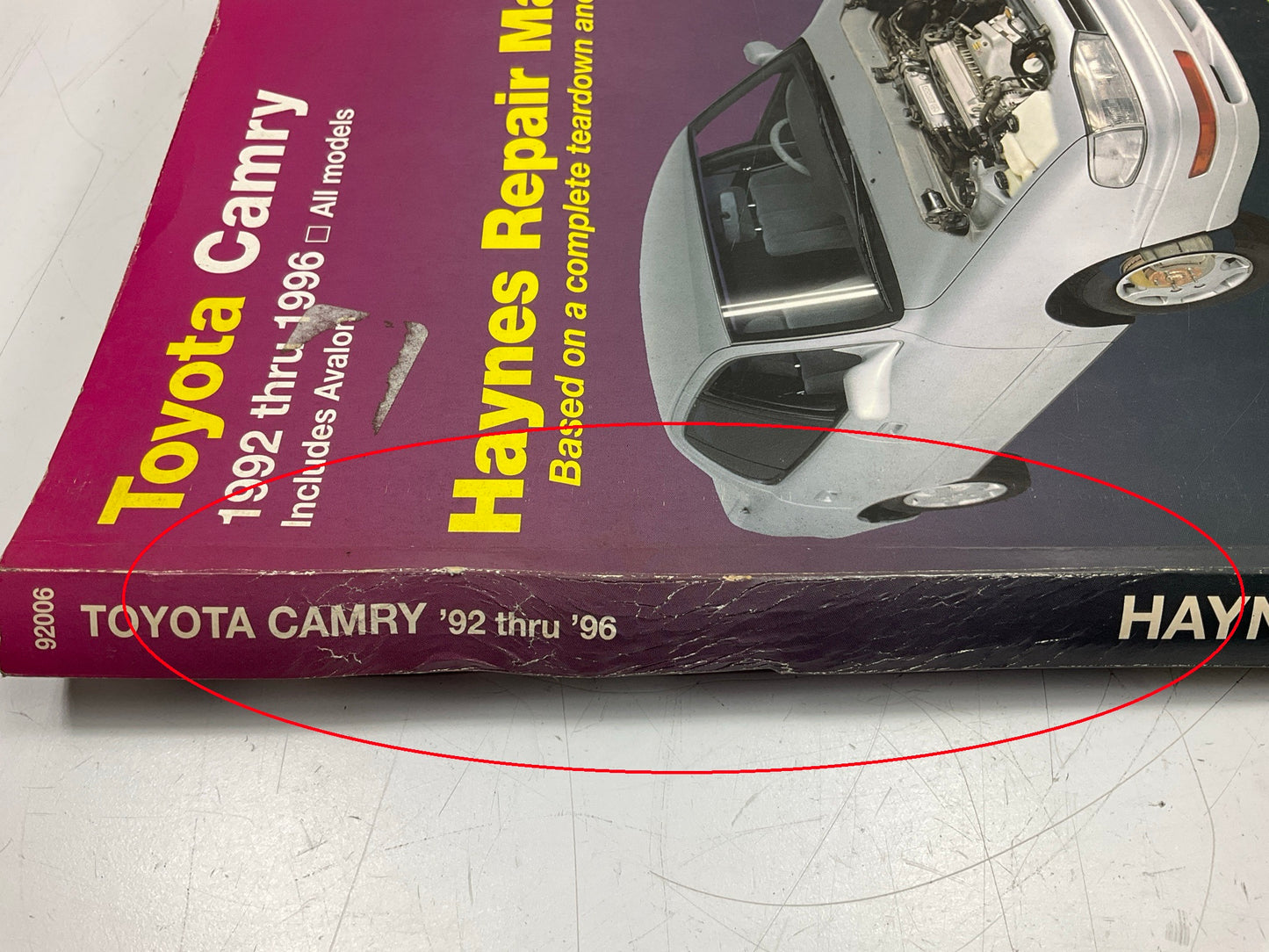 DAMAGED - Haynes 92006 Repair Manual For 1992-1996 Toyota Camry