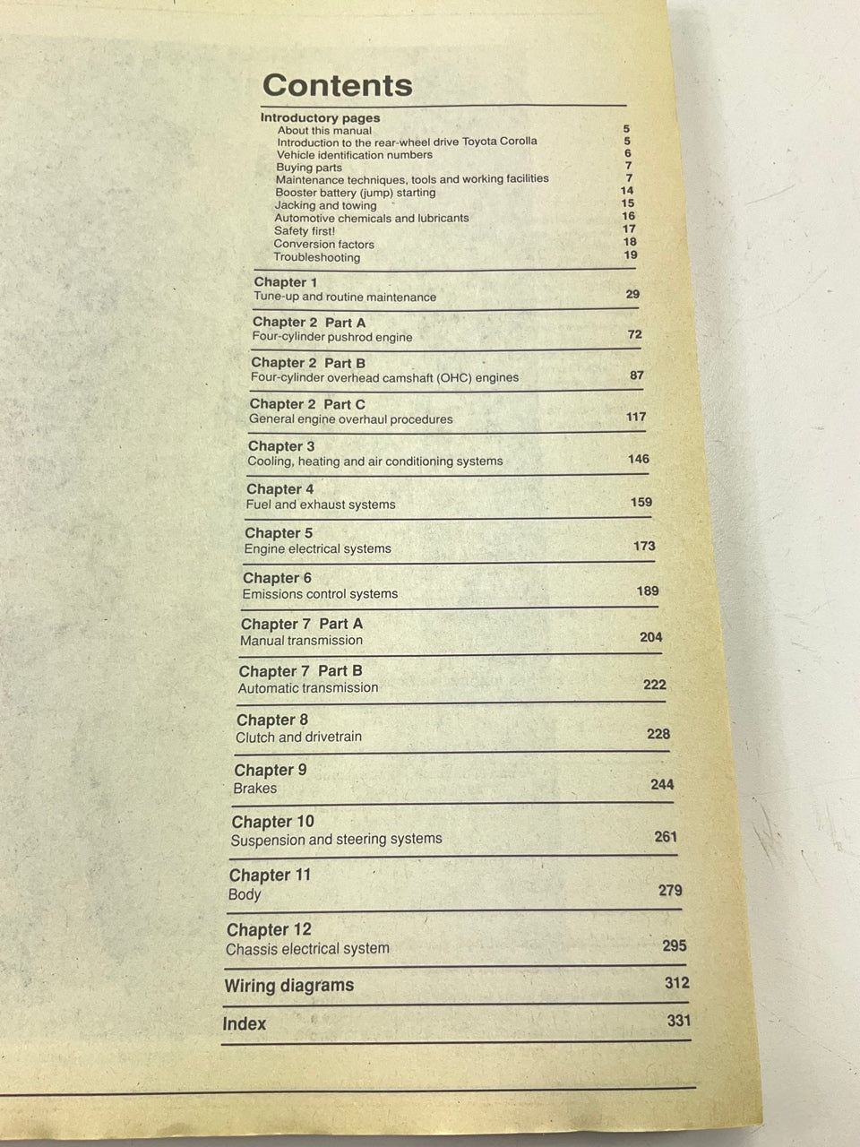 Haynes 92032 Repair Manual For 1980-1987 Toyota Corolla - OPENED