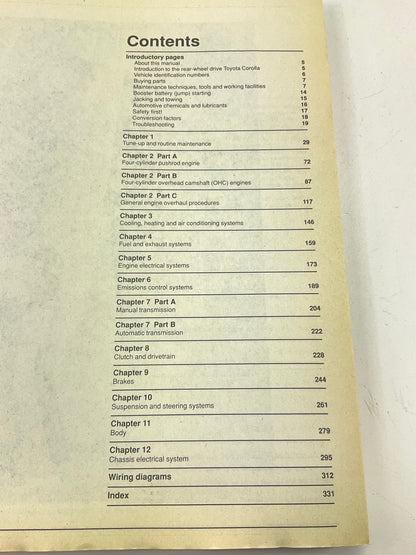 Haynes 92032 Repair Manual For 1980-1987 Toyota Corolla - OPENED