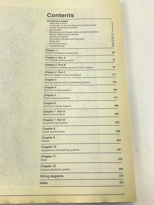 Haynes 92032 Repair Manual For 1980-1987 Toyota Corolla - OPENED