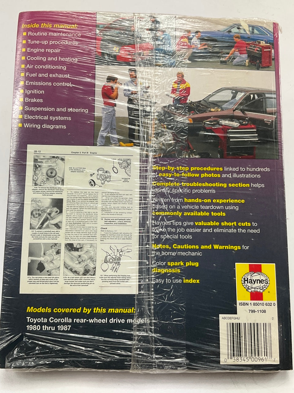 Haynes 92032 Repair Manual For 1980-1987 Toyota Corolla - SEALED