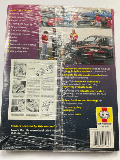 Haynes 92032 Repair Manual For 1980-1987 Toyota Corolla - SEALED