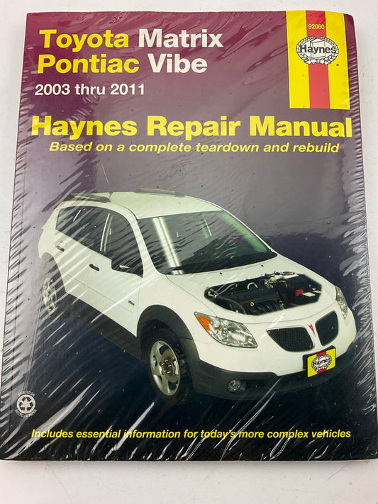Haynes 92060 Repair Manual For 2003-2011 Toyota Matrix & Pontiac Vibe - SEALED