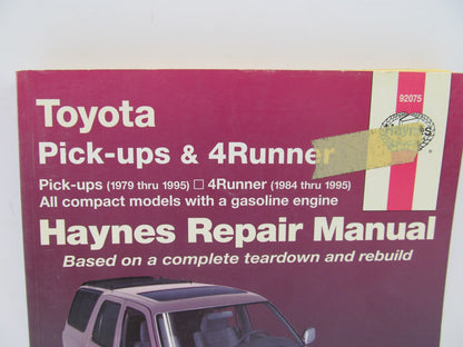 Haynes 92075 Repair Manual For 1979-1995 Toyota Pickup 1984-95 4Runner - SEALED