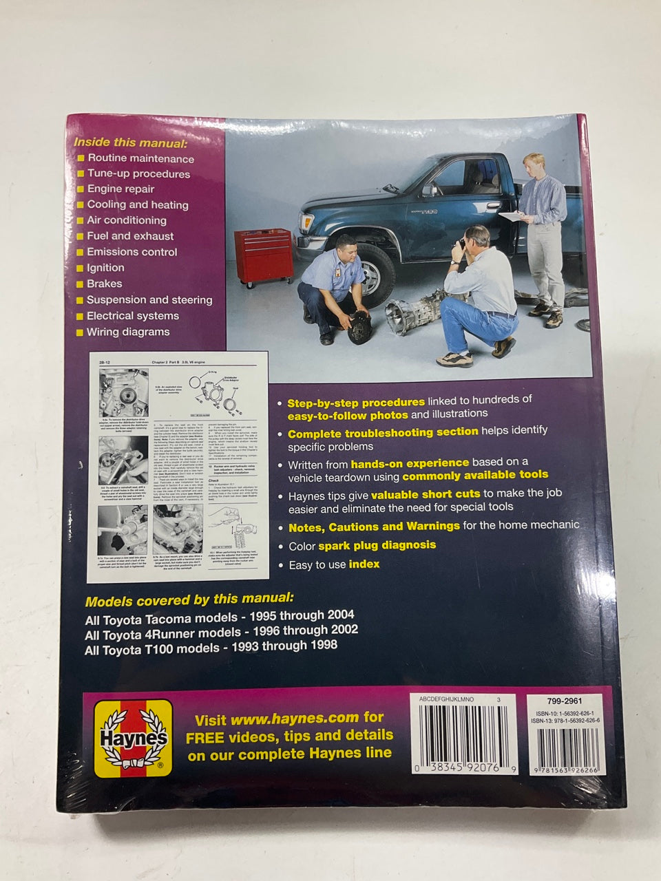 Haynes 92076 Repair Manual For 1995-2004 Toyota Tacoma, 1996-02 4Runner