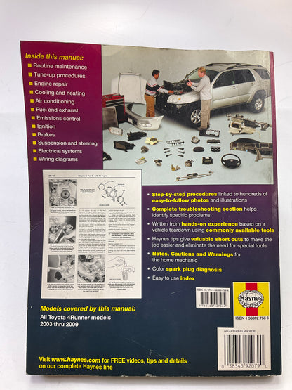 Damaged Cover, Used, As Shown - Haynes 92079 Repair Manual 03-09 Toyota 4Runner