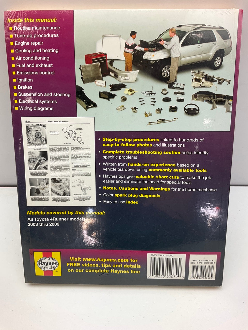 SEALED - Haynes 92079 Repair Manual For 2003-2009 Toyota 4Runner