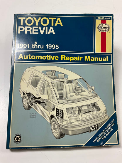 OPENED - Haynes 92080 Repair Manual For 1991-1995 Toyota Previa