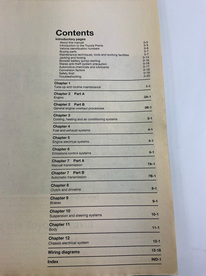 USED - Haynes 92080 Repair Manual - 1991-1995 Toyota Previa