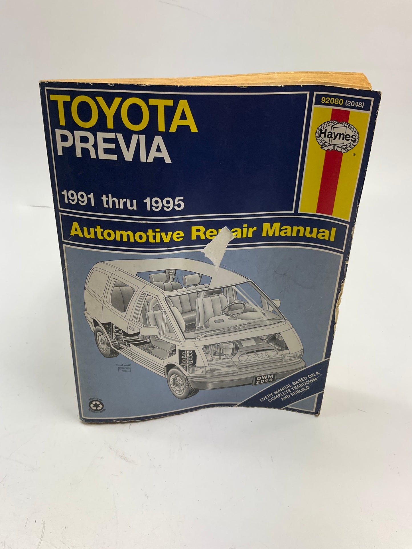 Haynes 92080 Repair Manual For 1991-1995 Toyota Previa - USED