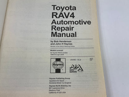 OPEN - Haynes 92082 Repair Manual For 1996-2005 Toyota RAV4