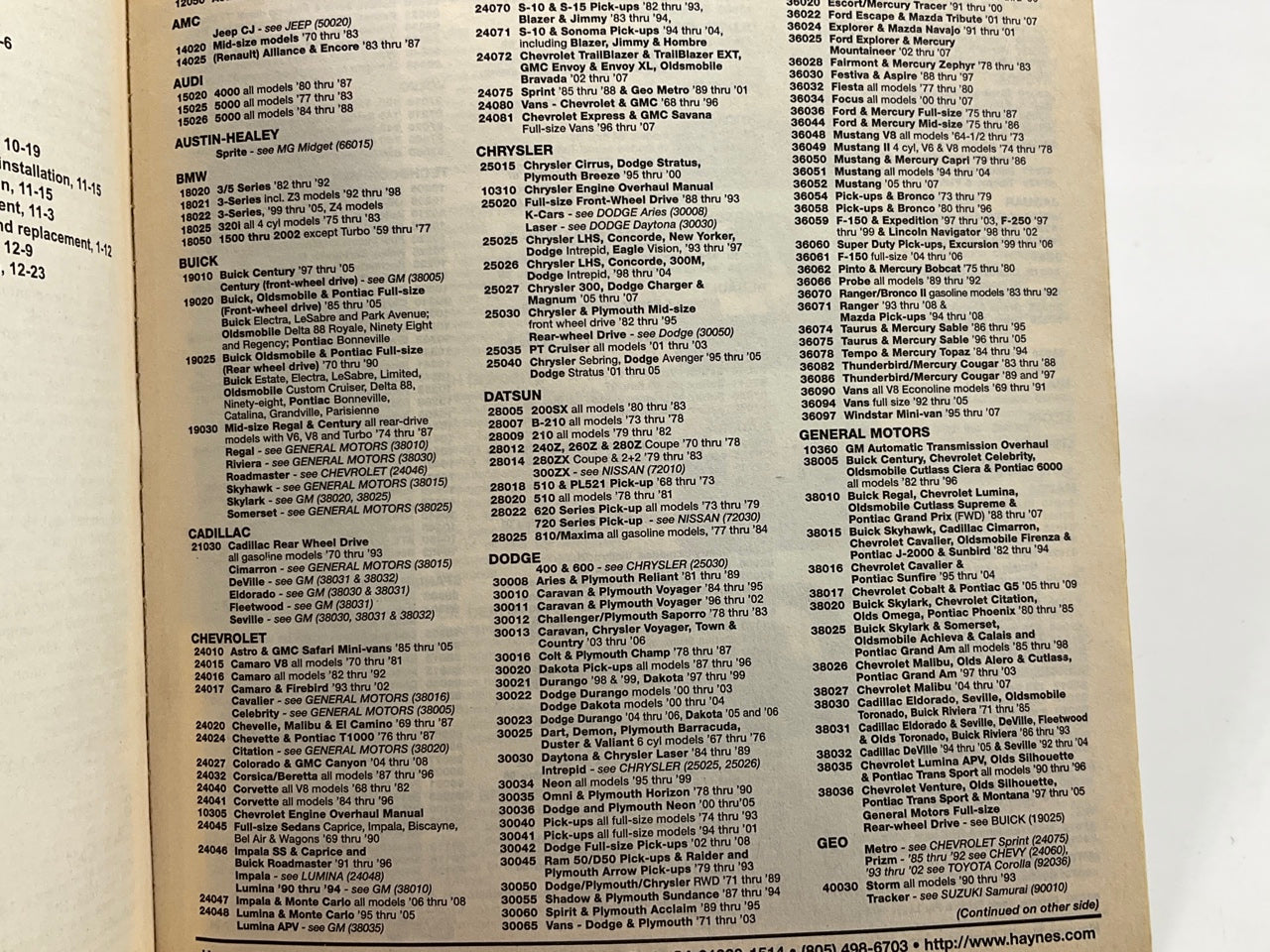 OPEN - Haynes 92082 Repair Manual For 1996-2005 Toyota RAV4
