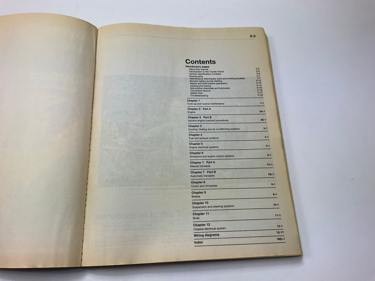 Haynes 92085 Repair Manual For 1987-1994 Toyota Tercel - USED